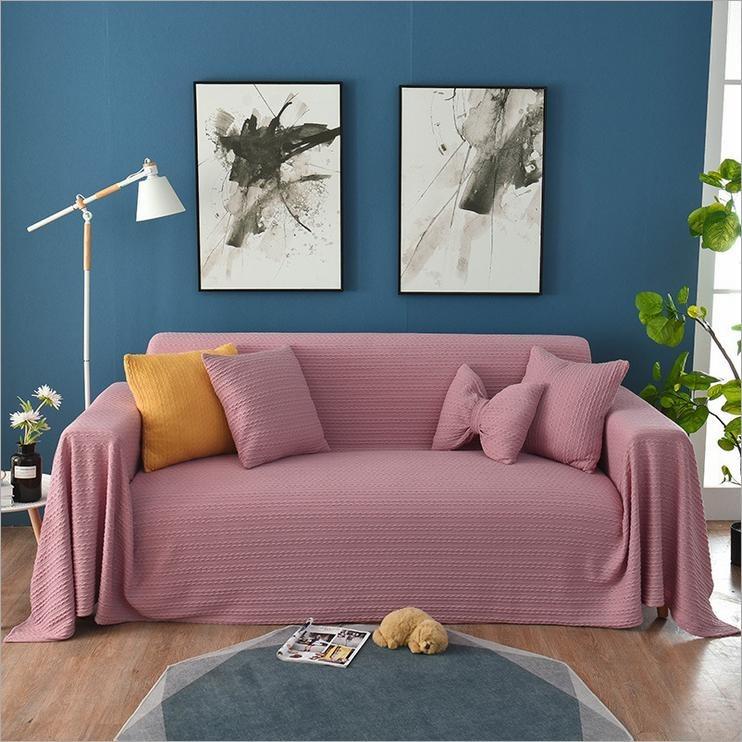 Solid Sofa Cover for Living Room Green Yellow Pink Blue Sofa Towel Luxury Blanket Couch Cover Sofas Covers Universal