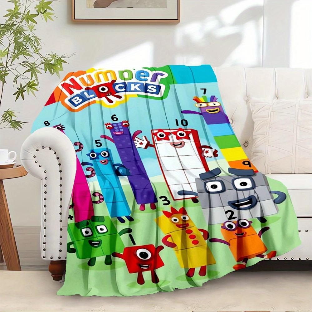 

1pc Flannel Throw Blanket, Number Blocks,Educational,Printed Blanket, Warm Cozy Soft Blanket For Couch Bed Sofa Car Office Trave182 80cm x 120cm