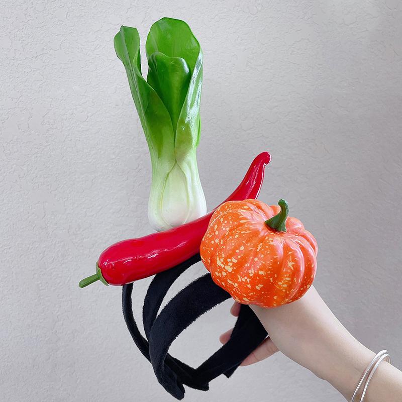 Grappige Gesimuleerde Fruit Groente Haarband Brood Wortel Banaan Haarband Peper Hoofdband Verjaardag Cosplay Halloween Hoofddeksel