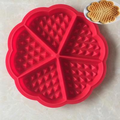 Moule à gaufres - OHP - Rouge - Silicone - 18x18cm - Résistant à la chaleur