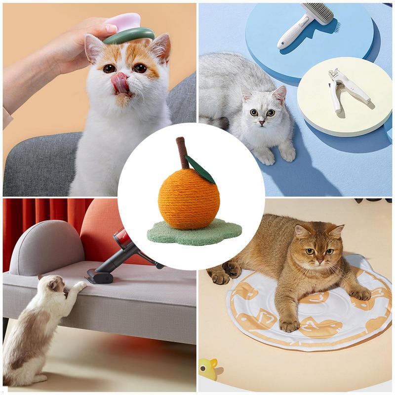 Sisal Ball Cat Toy Orange Shape Cat Toys For Indoors Cats Cat Ball Toy Cat Grinding Claw Ball Cat Toy Sisal Scratcher Ball To
