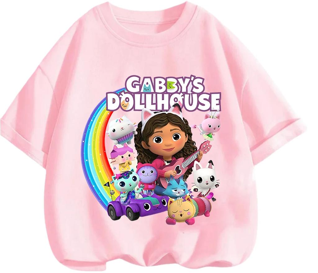 Lightweight Short Sleeve T Shirt Gabbys Dollhouse Cute Kawaii Print Casual Daily Street Clothes Kids Boys Girls 3 14 Years