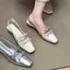 Fashion Bow Women Flats Square Toe Sandals Luxury New Summer Fashion Shoes 2025 Designer Party Slingback Slippers Dress Sandalias Mujer
