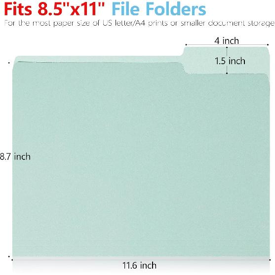 Two Tone Colored File Folders,18 Pack 6 Pastel Colors Manilla Folders 8.5x11,Assorted Colors 1/3 Cut Tab File Folders Letter Size,School Business