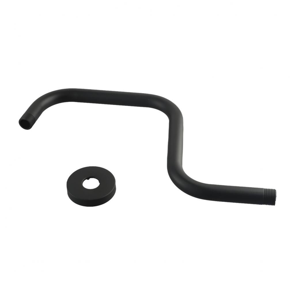 With Flange Ceiling Bracket Shower Head 13inch Black Head Extension High Quality