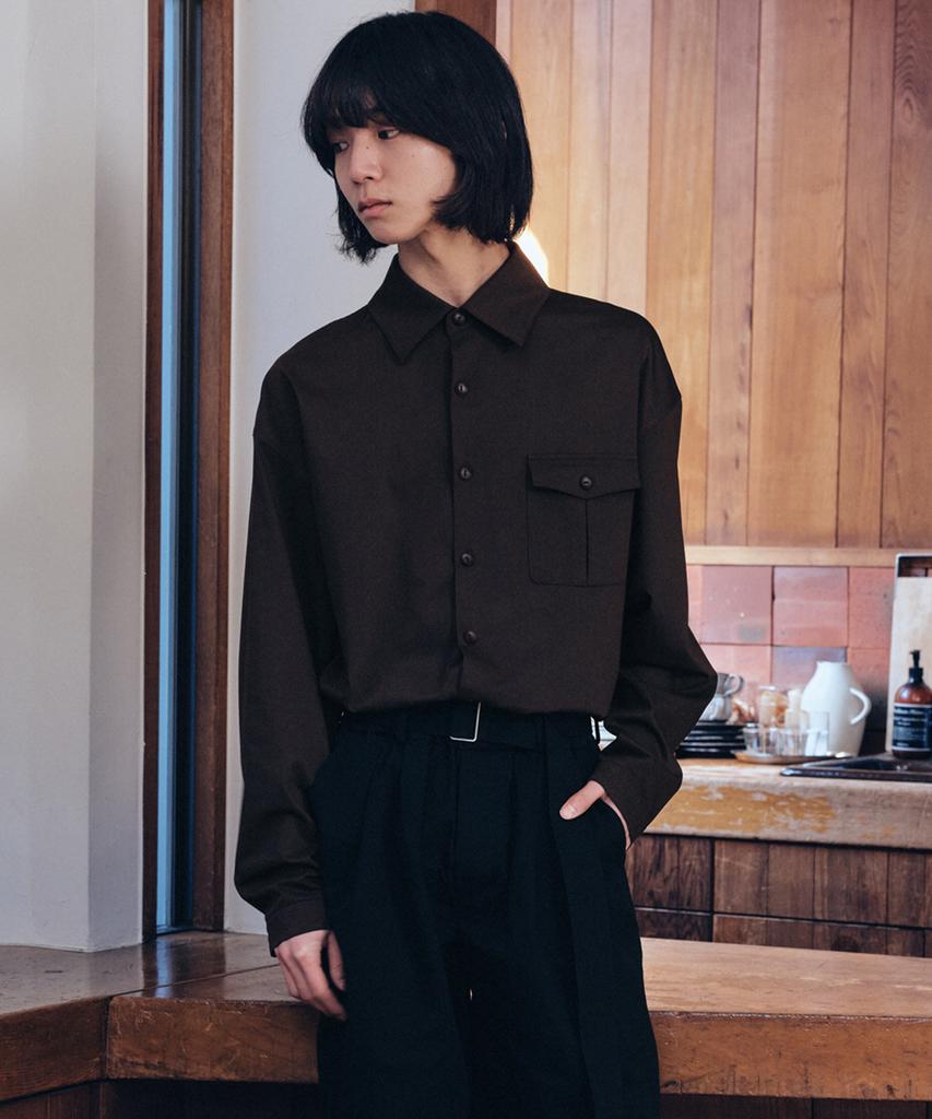 MALEN Unisex Pocket Shirt Brown