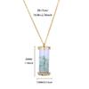 Creative Cylinder Crystal Glass Phase Box Pendant Necklace Pastel Crystal Gravel Wishing Bottle Stainless Steel Clavicle Chain