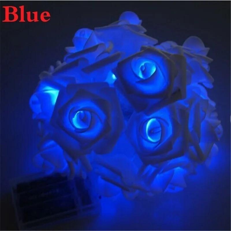 10 Rose Weihnachtsdeko Lichterkette Simulation Rose LED Licht Laternenpfahl Beleuchtung Lichterkette Zuhause Blume Party