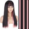 MISS WIG Synthetic Long Straight Mixed Color Wigs For Women With Bangs Lolita Cosplay Daily Party Heat Resistant Fibre Wig