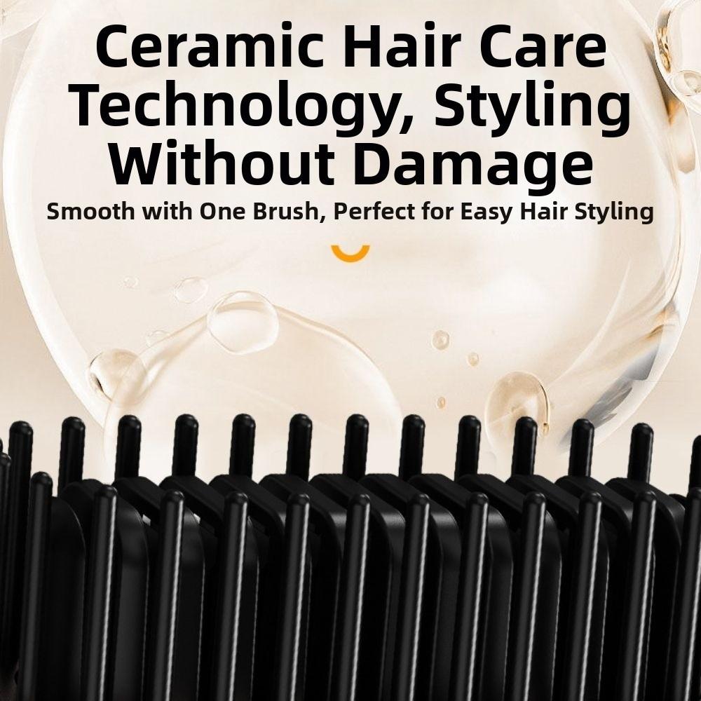 Portable Cordless Hair Straightener Comb 2 in 1 Hair Styling Brush Hot Comb  Hairdressing Tool