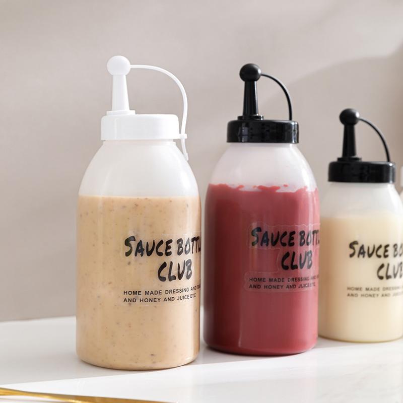 350/650 Ml Plastic Squeeze Bottles Condiments Dispenser Ketchup Mustard Sauce And Seasoning Bottle Kitchen Utensils