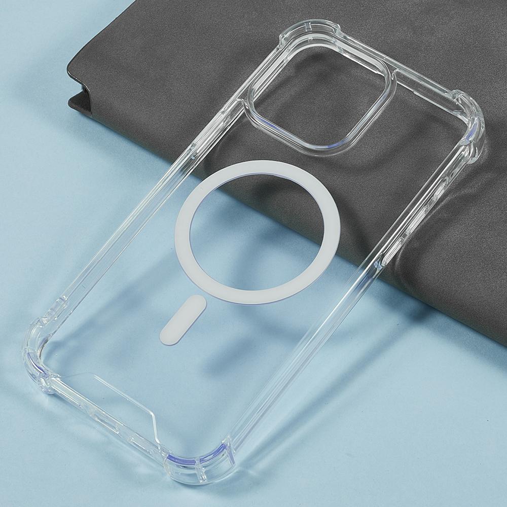 For iPhone 15 Pro Max Clear Phone Case Compatible with MagSafe 1.5mm Shockproof Back Cover