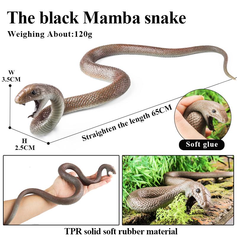 Oenux Forest Savage Snakes Animals TPR Rattlesnake Python Cobra Action Figures Lifelike Model Education Kids Toy Gift Prank toy