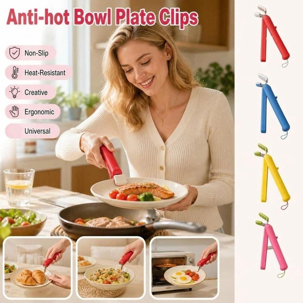 Non-Slip Anti Scalding Clip Heat-Resistant Dish Lifter Clamp Hot Bowl Gripper Kitchen Use