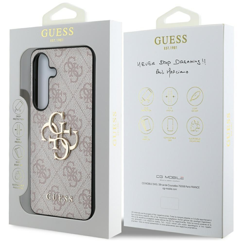 Etui Do Samsung Galaxy S25 Różowe Guess Big 4G Logo Classic Logo