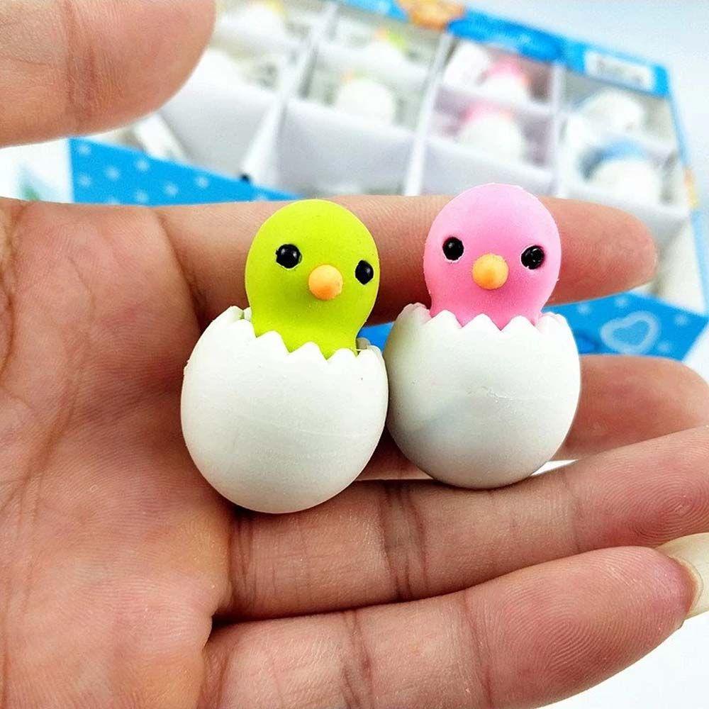 Supplies Cartoon Correction Tool Chicken Baby Eraser Stationery Chicken Egg Erasers Eggshell Eraser