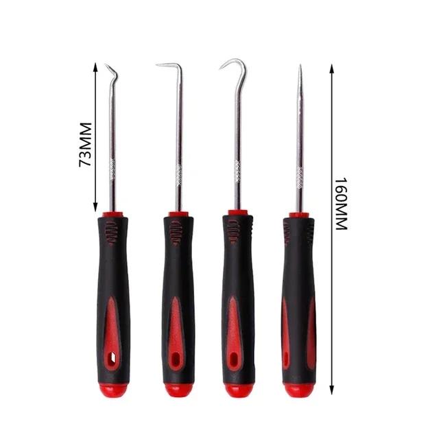 4pcs Car Pick Hook Set O Ring Oil Seal Screwdrivers Puller Remover O-Ring Seal Gasket Auto Repair Tools