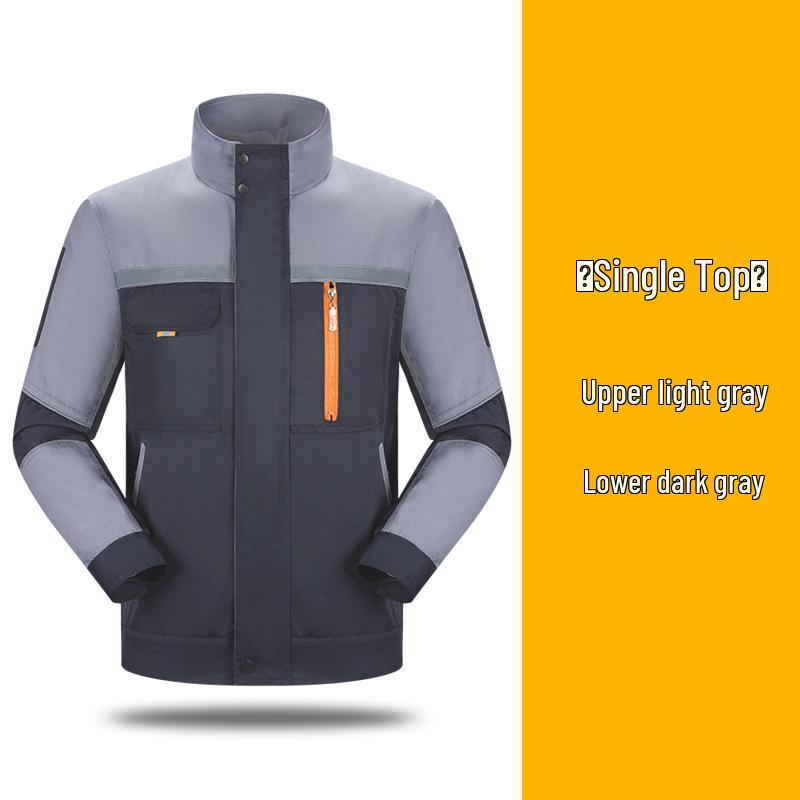

Spring/Autumn Men s Long-Sleeve Workwear Set, Thickened Wear-Resistant with Reflective Strips for Construction and Auto Repair. M