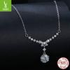 One Carat Bow Mozzarella Diamond Necklace Women, Elegant Luxury Style S925 Sterling Silver Collarbone Chain