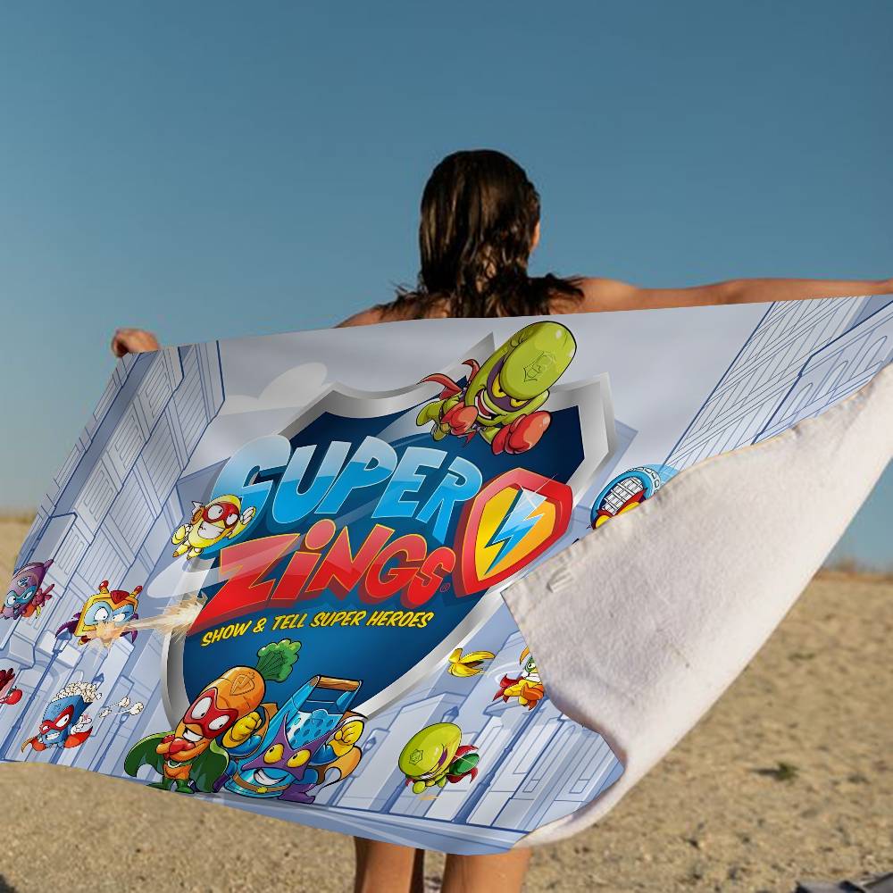 Cute Cartoon Super Zings Microfiber Blanket Quick Drying Beach Towels Oversized Printing Super Absorbent Pool Towel Blanket