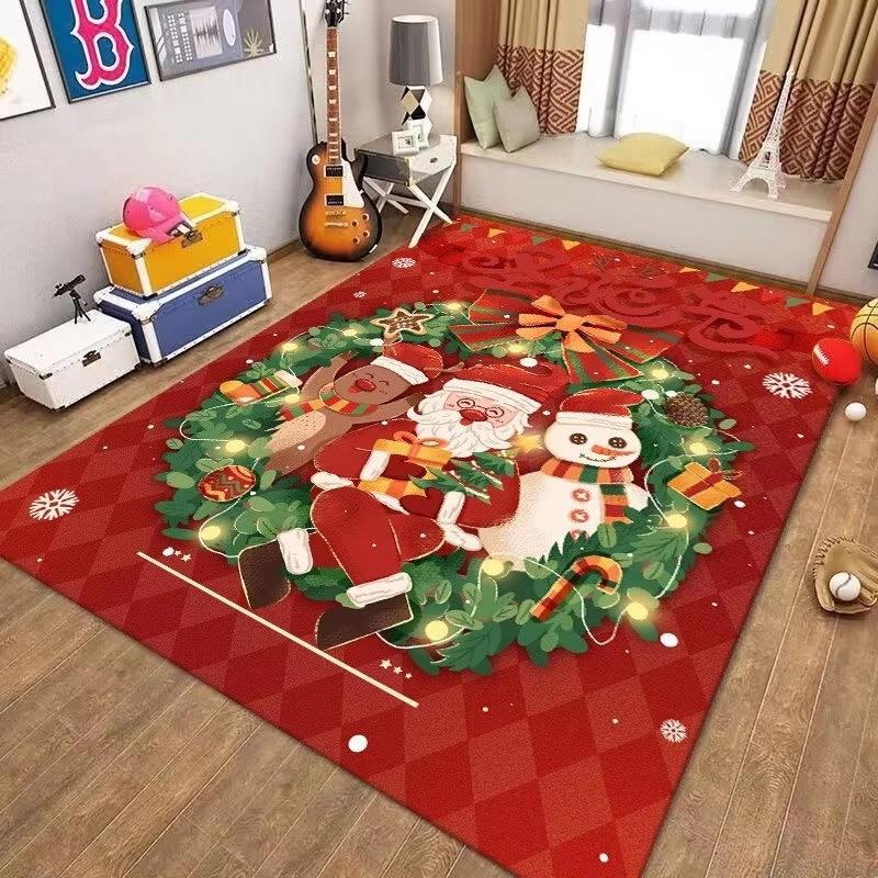 Christmas Large Size Rugs For Living Room, Bedroom, Side Of Bed, Balustrade, Slip-Resistant Foot For Home Decoration
