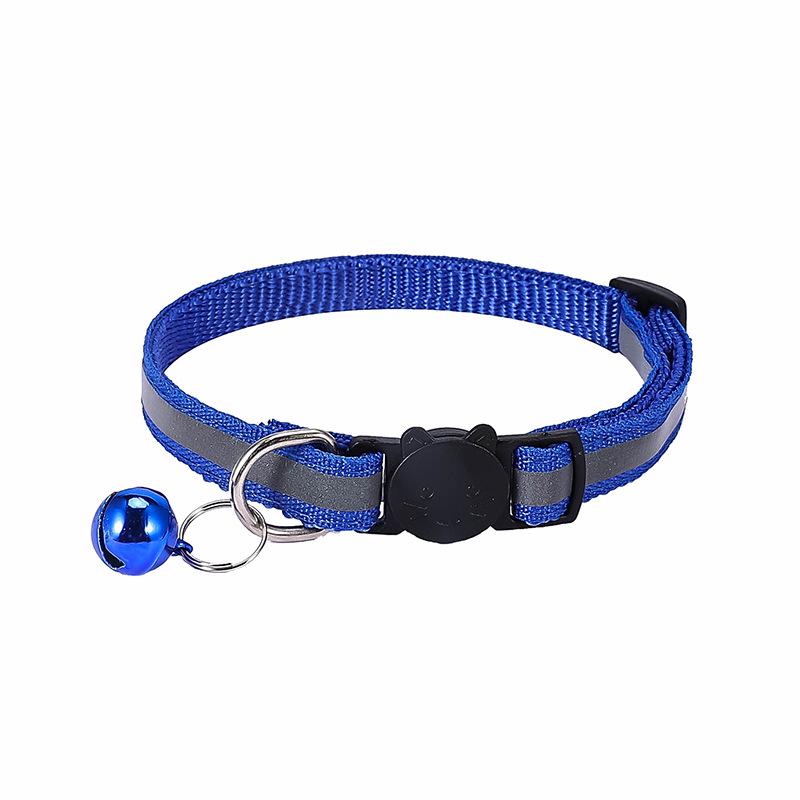 Reflective Cat Collar with Cartoon Cat Head & Colorful Bell