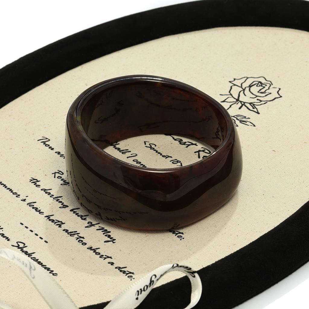Popular Bracelet Retro Hong Kong Style Smudged Stone Pattern Wide Edge Jewelry Metal Light-sensitive Hand