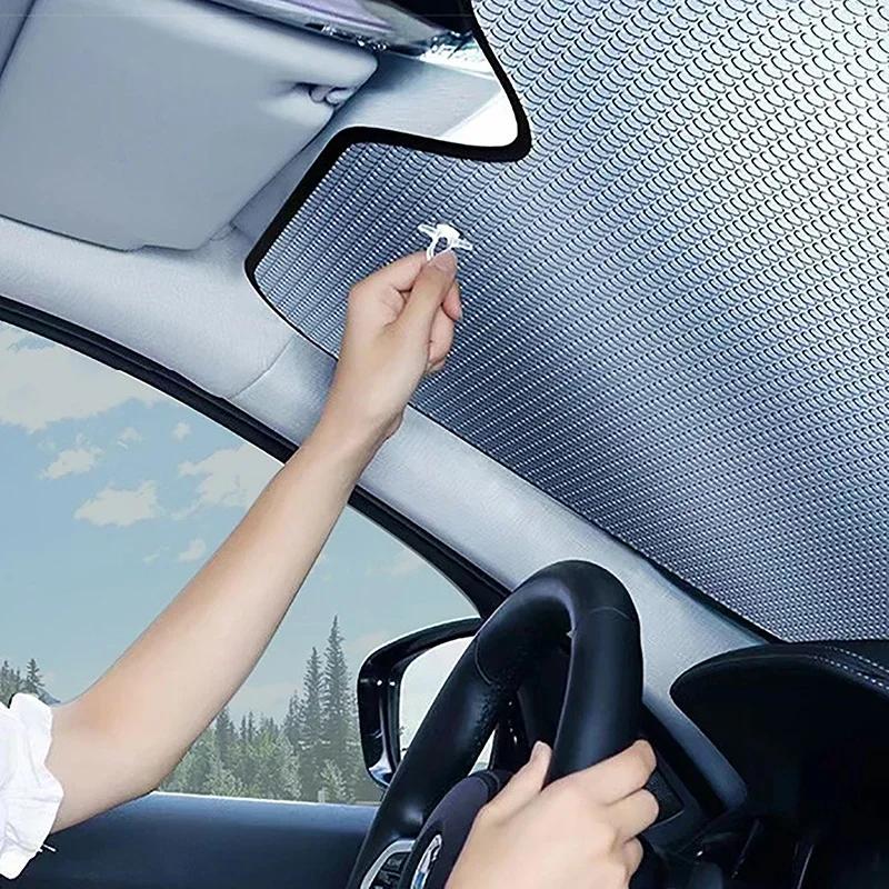 1 Piece of Car Sunshade With Heat Insulation and Sun Protection. Car Front Windshield With Suction Cup Sunshade Amagi