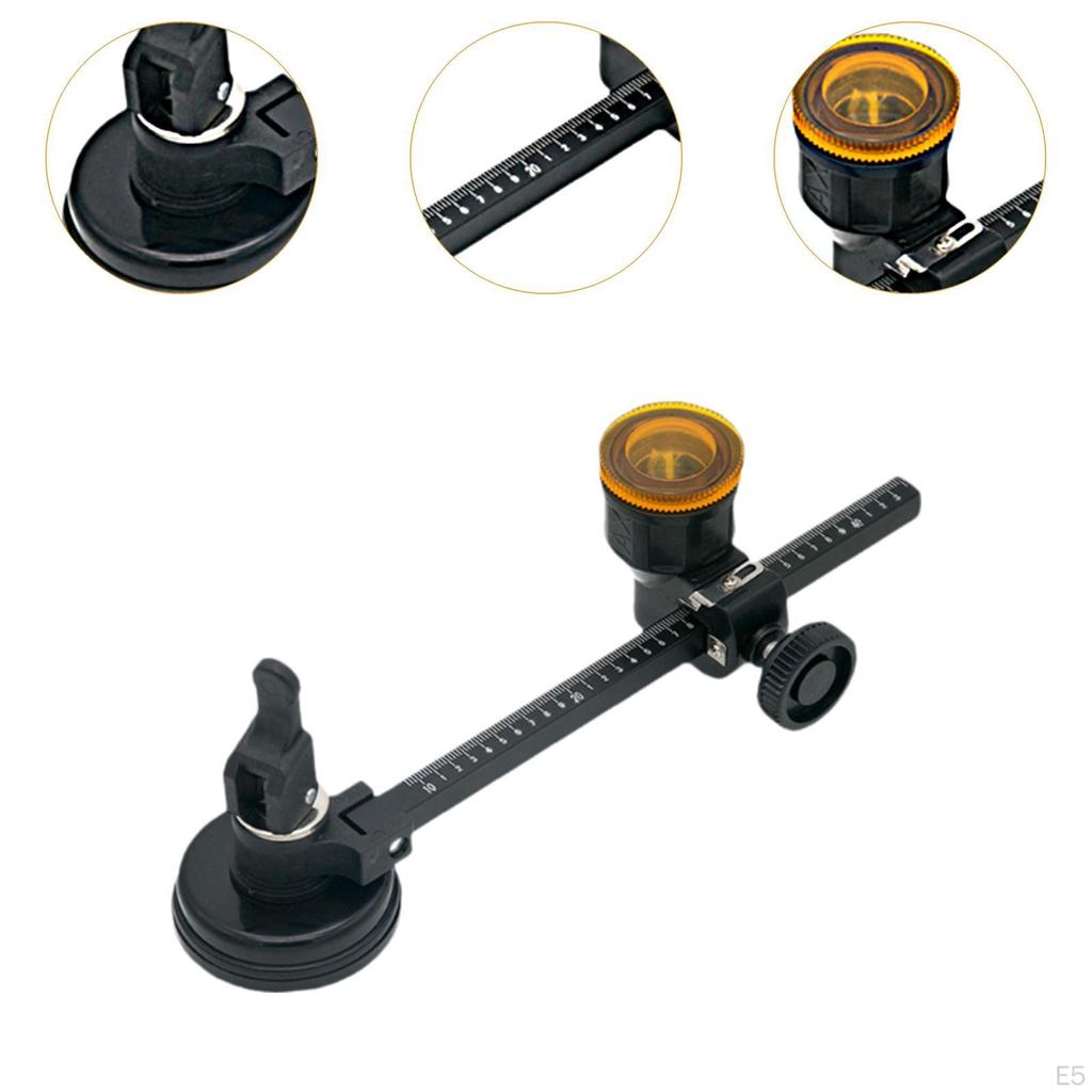 Circular Glass Cutter Cutting Tool Adjustable Alloy Round with Suction Cup Hand