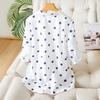 Blusa de Manga Corta con Lunares, Cuello en V y un Bolsillo para Mujer en Verano Último Estilo Literario para Ir al Trabajo Blusa para Mujer