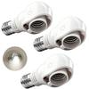 Soquete Específico Ajustável para Lâmpada LED Pispoer E17 - Uso Interno - Tomada Adaptadora de Conversão - AC 100V 1A - Branco - Conjunto de 3.
