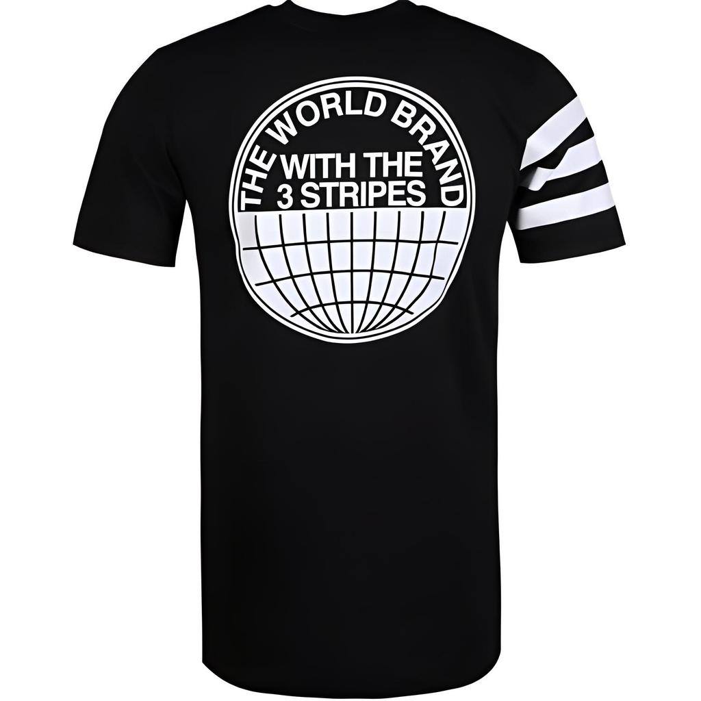 Adidas Originals Logo Print Crew Neck Short Sleeve T-Shirt Men Tops Black CZ1749