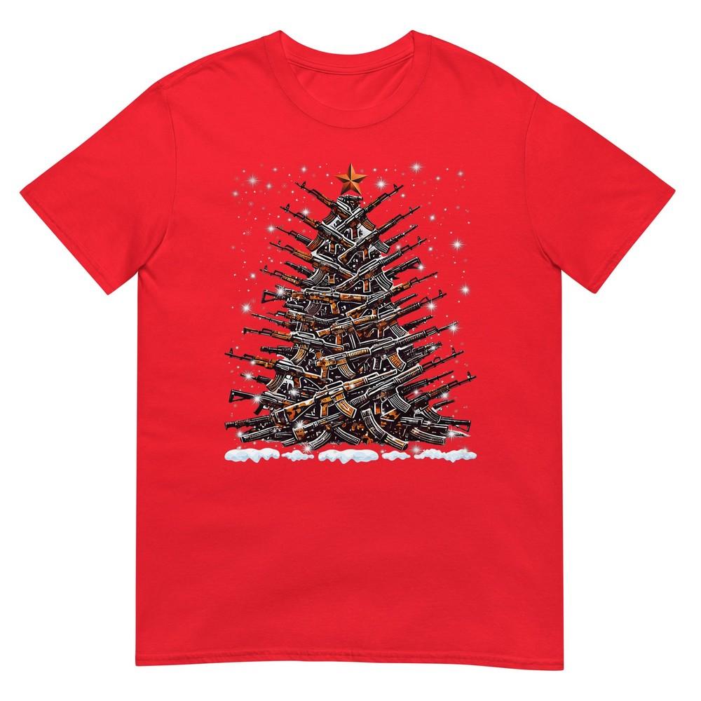 Guns Christmas Tree Funny Unisex Xmas 2024 For Gun Lover TShirt S