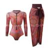 2025 Women's Long Sleeve Sun Protection Russian Swimsuit - European American Surfwear Beach Dress