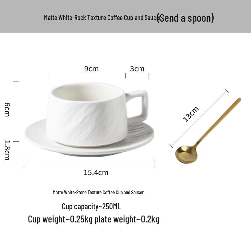 Taozhi Ceramic Coffee Cup & Saucer Set