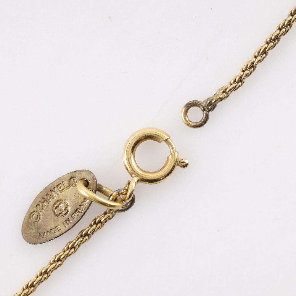 CHANEL COCO Mark Necklace vintage Plated Gold 7.5g Women Used