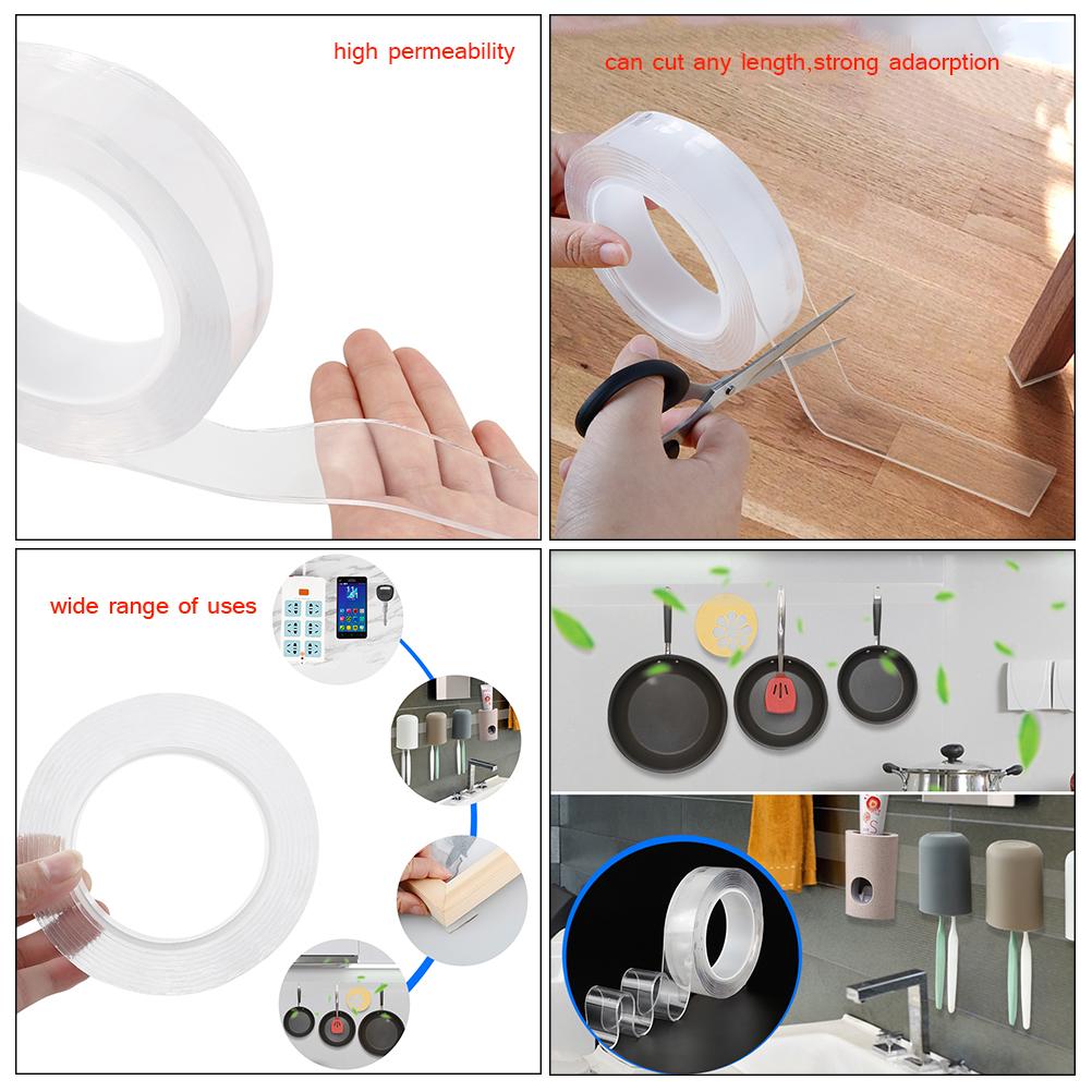 Double Sided Traceless Adhesive Nano Tape Removable Washable Reusable Tape