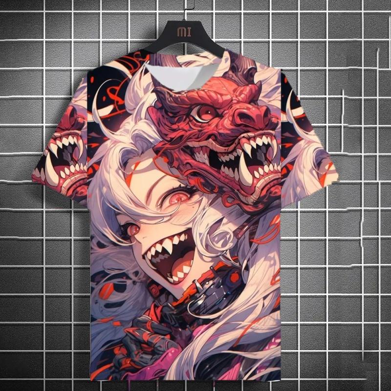 

Sword Girl 3D Printed T-Shirt For Men Face Ghost Mask Pattern T-Shirts Summer Loose Women Short Sleeve Tees Round Neck Sport Top XXS