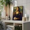 Women Wall Art Funny Humorous Female Figure Painting Retro Cover Nose Design Canvas Print for Home Hotel Apartment Dorm Decor