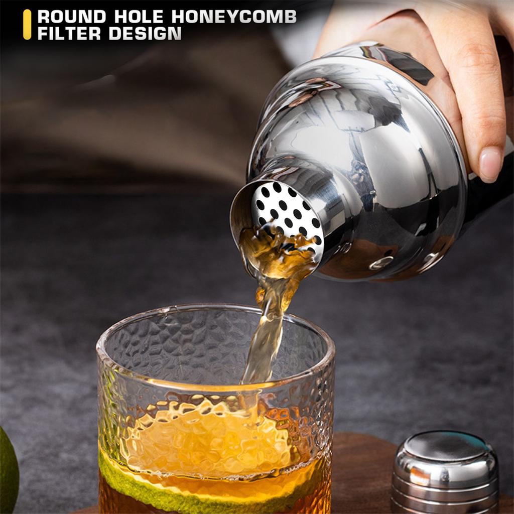 Cocktail Shaker Set,Professional Bar Set, Shaker, Jigger, Strainer, Mixer Spoon, Muddler, Stand and Recipe Book, Bar Set Beginners