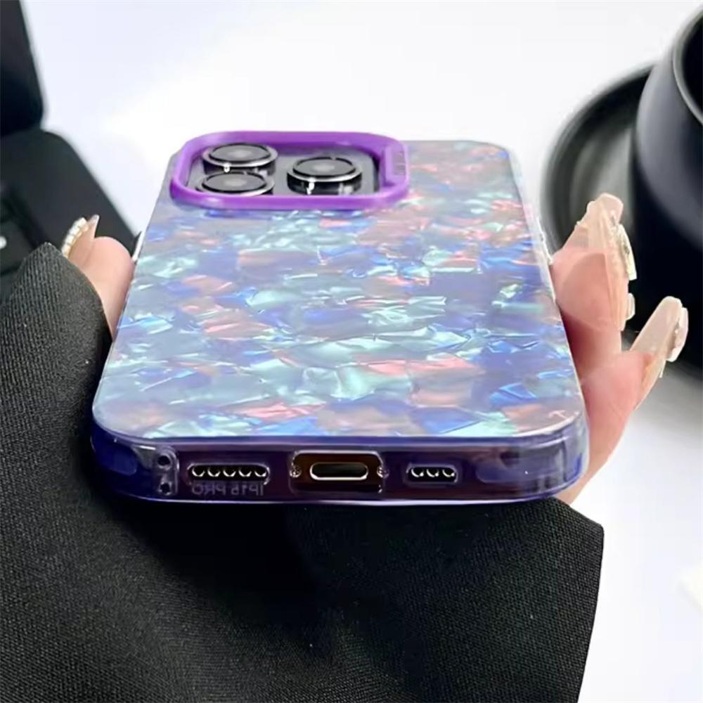 Třpytivý gradientní pouzdro na telefon s mramorovým vzorem Dream Shell pro iPhone 15 14Pro Max 13 12 11Pro Max, lesklý nárazuvzdorný měkký zadní kryt