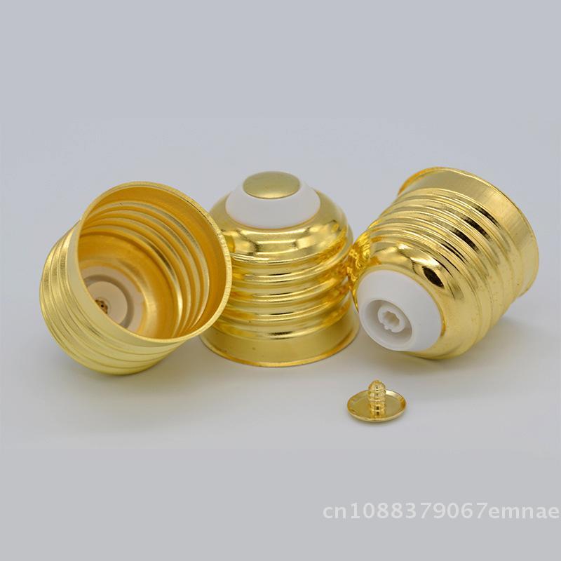 10Pcs E27 Nickel-Plated Copper Screw Lamp Socket Caps Solder/Solder-Free LED Bulb Accessories for Home Improvement