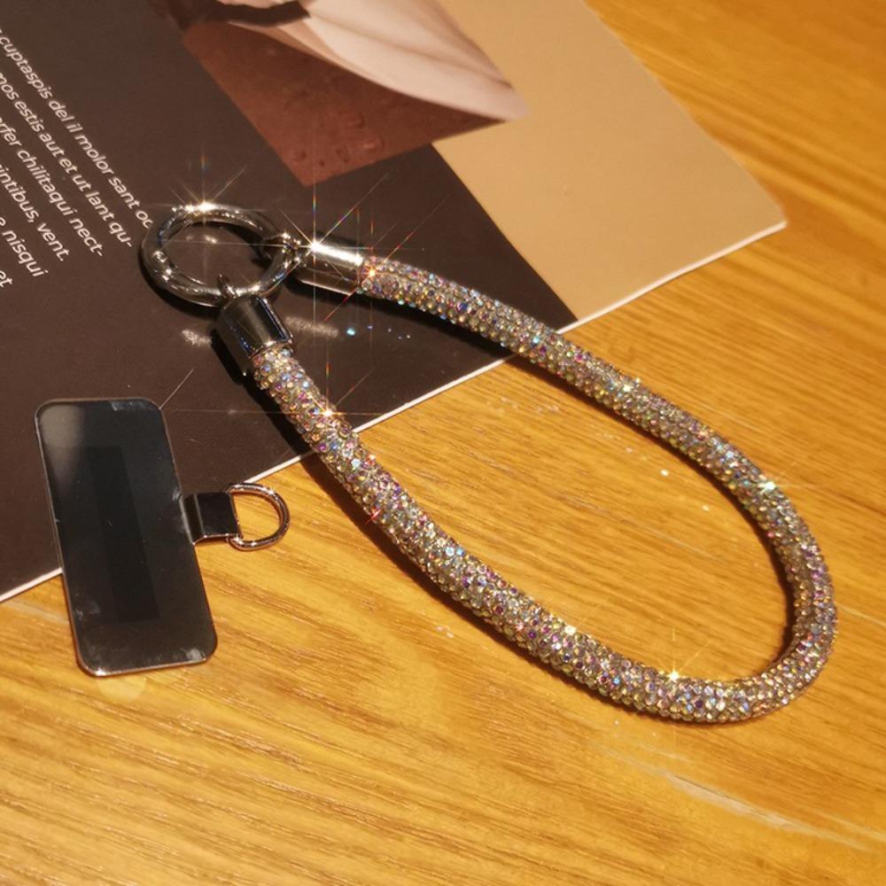Handheld Glitter Rhinestone Phone Lanyard Hanging Cord Mobile Phone Chain  Women/Lady/Girl