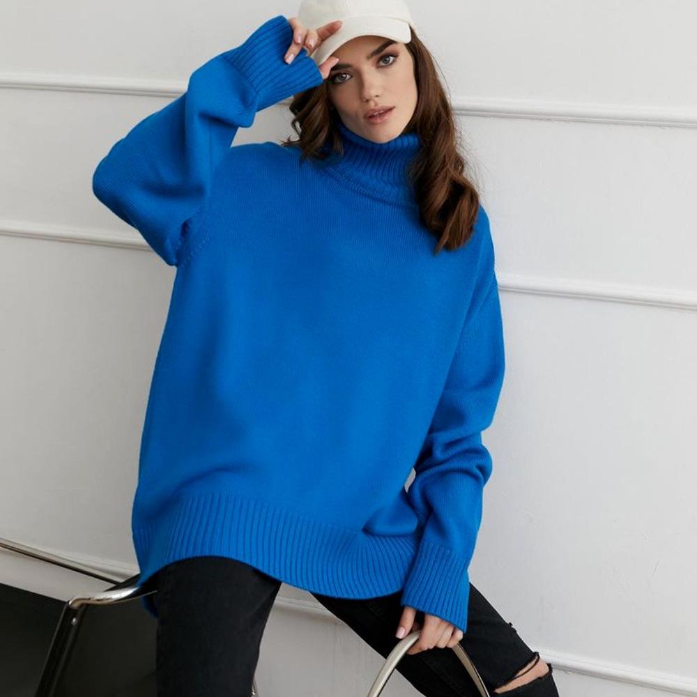 2 Stuks Dames Oversized Sweatshirt - Warme Katoenen Trui Met Lange Mouwen, Ronde Hals