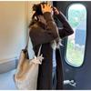 1 Stuk Champagne Super Vuur Geweven Tote Tas Dames Grote Capaciteit Grote Tas High-End Gevoel Draagbare Schouder Emmer Tas