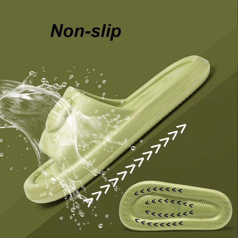 Fashion Lightweight Soft Sole Summer Slippers Women Solid Color Non-Slip Indoor Slides Woman Flat Heel Casual Couple Bathroom Flip Flops