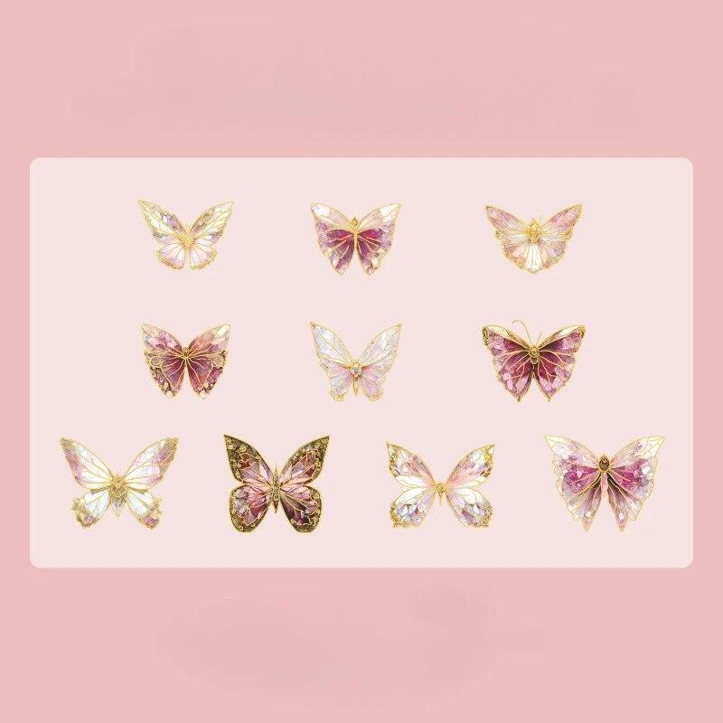 

20 шт. набор наклеек-бабочек из ПВХ, декоративные наклейки, наклейки для скрапбукинга для поделок, альбом, пуля, журнал, планировщик, бутылка с водой, чехол для телефона, ноутбука розовый