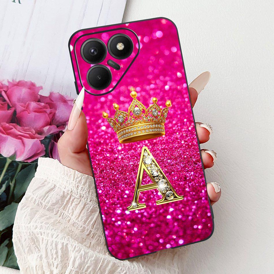 For Tecno Pova 7 5G Fashion Crown Letter Phone Case For Tecno LJ7 Pova7 Soft Silicone TPU Bumpers