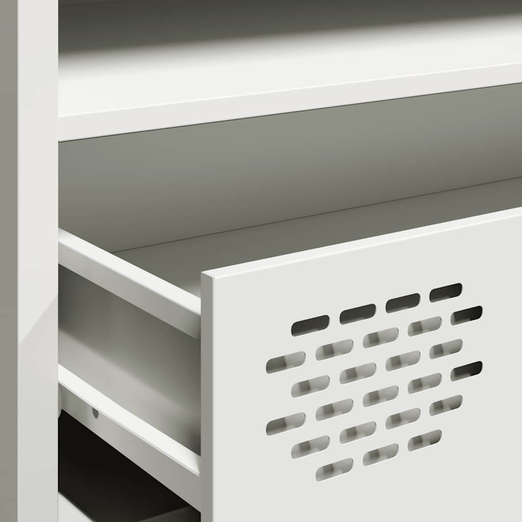 TV Stand White 202x39x43.5 cm Cold Rolled Steel