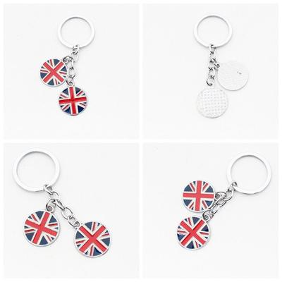 Metal Key Chain Souvenir Gift Key Chain GB British Flag UK Flag Keychain Heart Pendant Union Jack Keyring